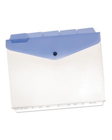 5 BUSTE PP CON BOTTONE E FORATURA UNIVERSALE F.TO A4 CON SEPARATORI