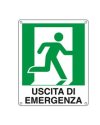 CARTELLO ALLUMINIO 25x31cm 'USCITA DI EMERGENZA A DX'