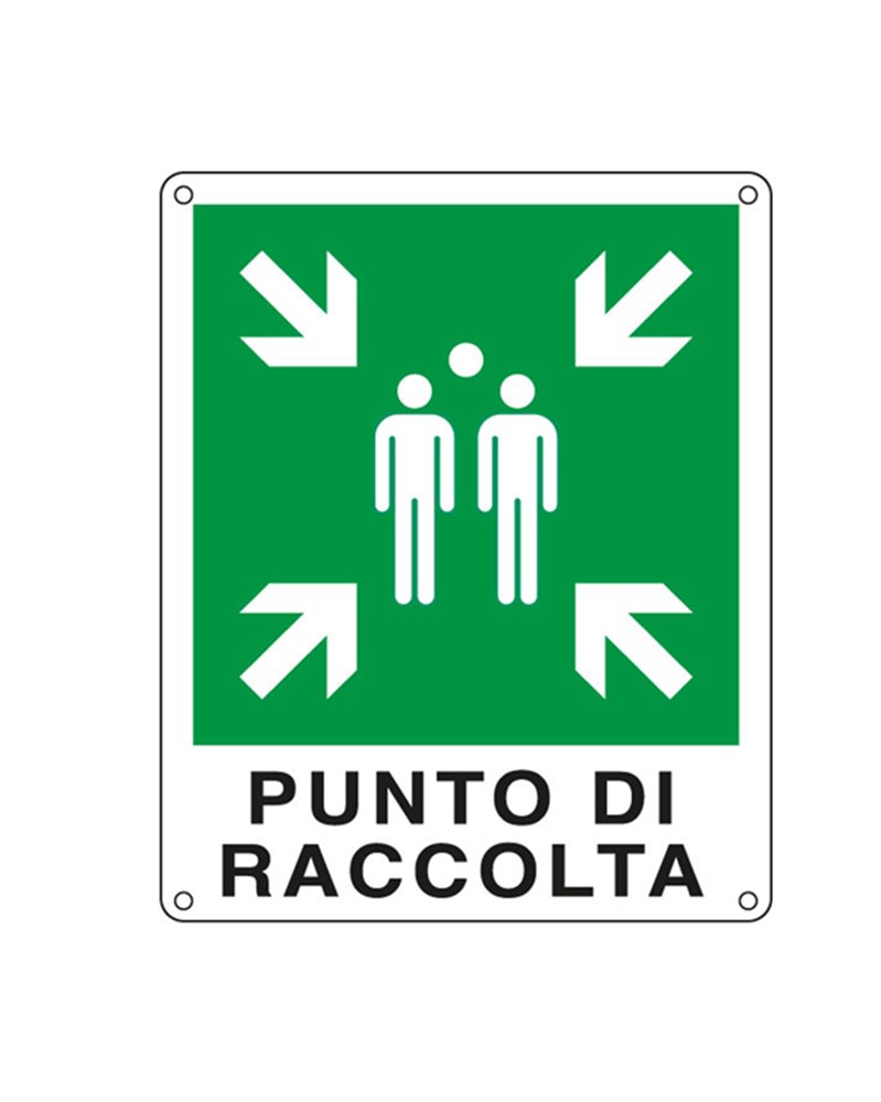 CARTELLO ALLUMINIO 25x31cm 'PUNTO DI RACCOLTA' CARTELLO ALLUMINIO 25x31cm 'PUNTO DI RACCOLTA'