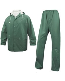 COMPLETO IMPERMEABILE EN304 Tg. M verde (giacca+pantalone)