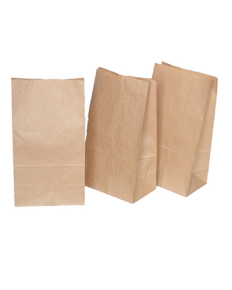 100 SACCHETTI AVANA 8x16cm +2,5cm IN CARTA KRAFT