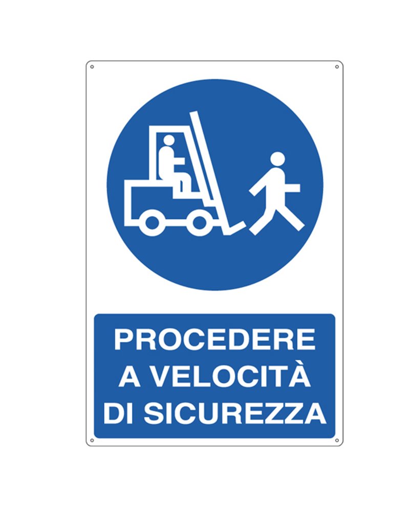 CARTELLO ALLUMINIO 50x70cm 'Procedere a velocitA' di sicurezza' CARTELLO ALLUMINIO 50x70cm 'Procedere a velocitA' di sicurezza'