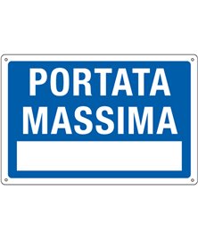 CARTELLO ALLUMINIO 30x20cm 'Portata Massima'