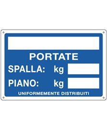 CARTELLO ALLUMINIO 30x20cm 'Portate: Spalla / Piano'