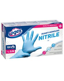 SCATOLA 100 GUANTI in NITRILE NON Talcati tg. S/M AZZURRI