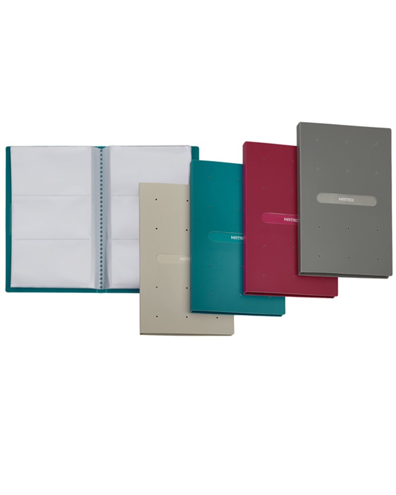 Porta biglietti da visita MATRIX 20B 3 tasche 6x10 rosso porpora FAVORIT