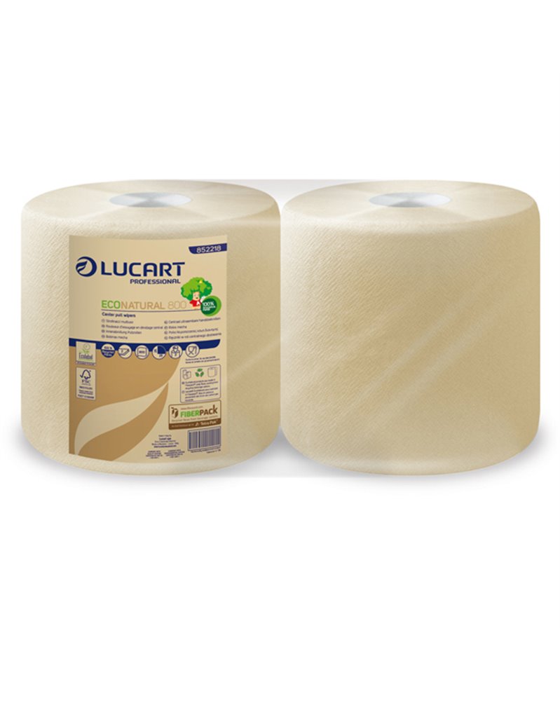 Bobina Asciugatutto 800 strappi / 200mt microgoffrata EcoNatural Lucart Bobina Asciugatutto 800 strappi / 200mt microgoffrata EcoNatural Lucart