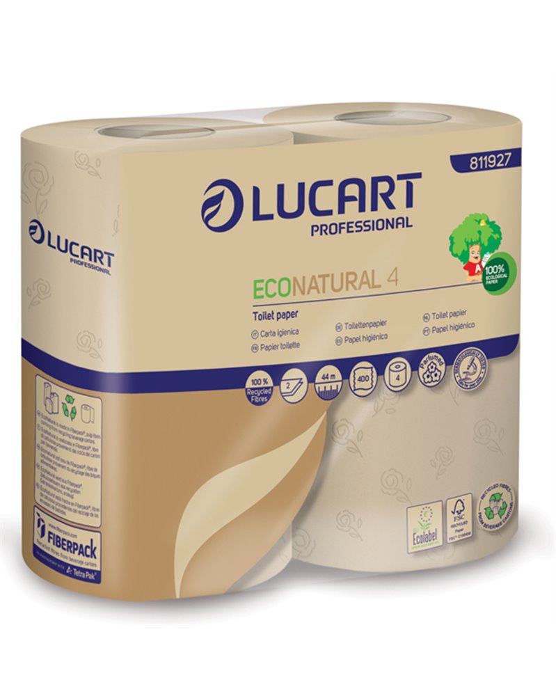 Pacco 4 rotoli Carta Igienica 400 strappi EcoNatural Lucart