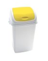 Pattumiera a basculante 50Lt Rif Basic Bianco/Giallo