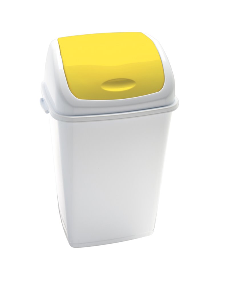 Pattumiera a basculante 50Lt Rif Basic Bianco/Giallo Pattumiera a basculante 50Lt Rif Basic Bianco/Giallo