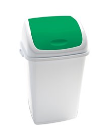 Pattumiera a basculante 50Lt Rif Basic Bianco/Verde