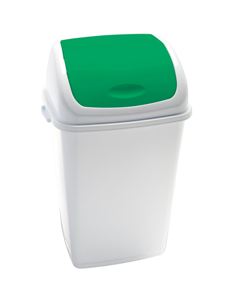 Pattumiera a basculante 50Lt Rif Basic Bianco/Verde