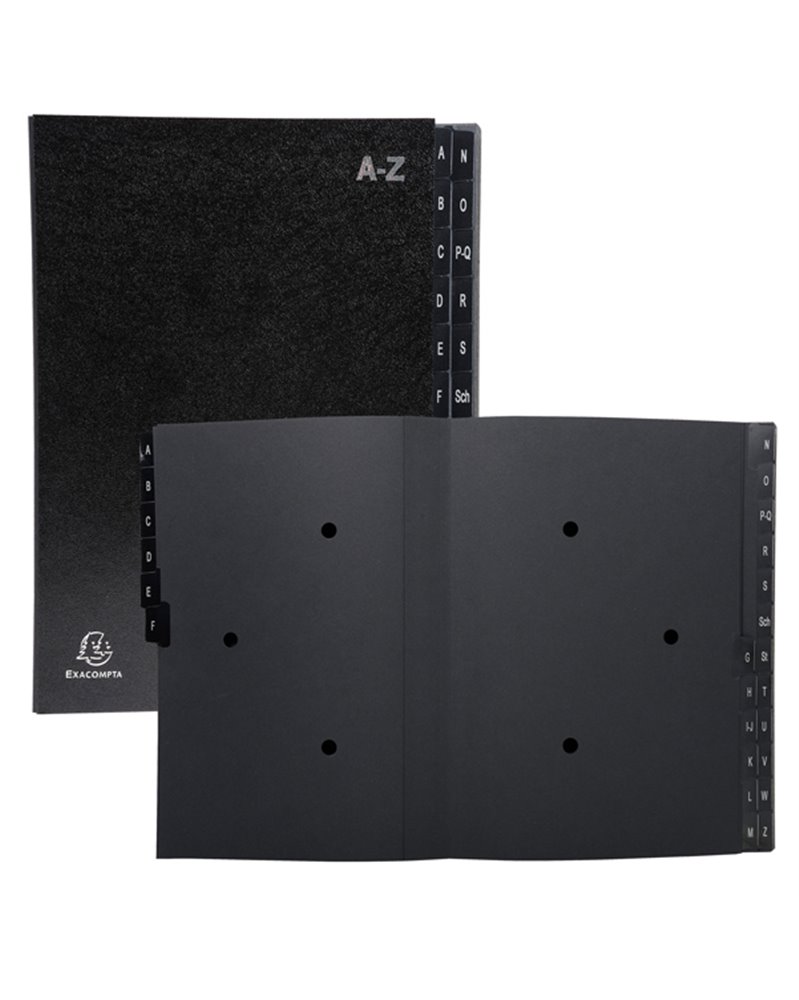 Classificatore alfabetico A-Z Ordonator per A4 nero 25x33cm Exacompta