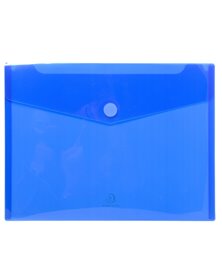 Busta a tasca con velcro in pp blu trasparente f.to 24x32cm per A4 Exacompta