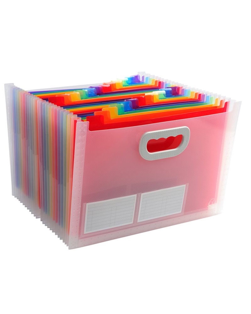 classificatore c/maniglia 24tasche in pp f.to 33x23,5x25cm CRYSTAL Exacompta classificatore c/maniglia 24tasche in pp f.to 33x23,5x25cm CRYSTAL Exacompta