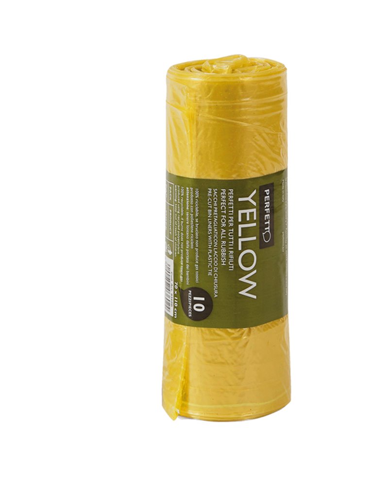 10 Sacchi rifiuti 70x110cm - 120Lt 20Âµ Giallo Classic