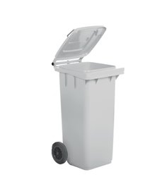Bidone carrellato 120Lt bianco per raccolta differenziata
