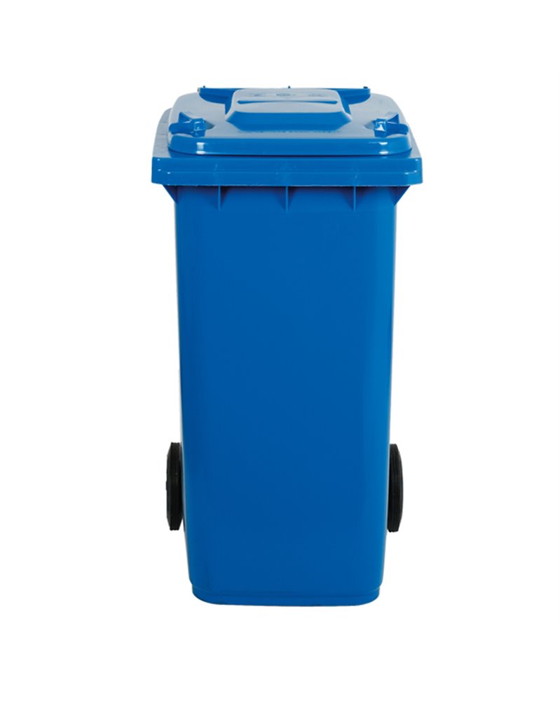 Bidone carrellato 120Lt blu per raccolta differenziata