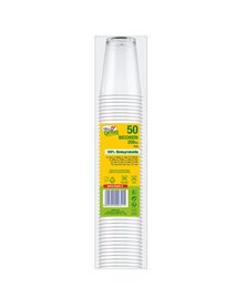 50 Bicchieri 250ml in PLA trasparente DoplaGreen