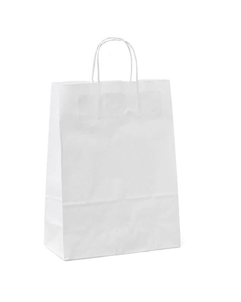 25 shoppers carta 36x12x41CM bianco neutro cordino