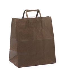 Scatola 250 Shoppers carta biocraft 28x17x32CM FLAT LARGE avana