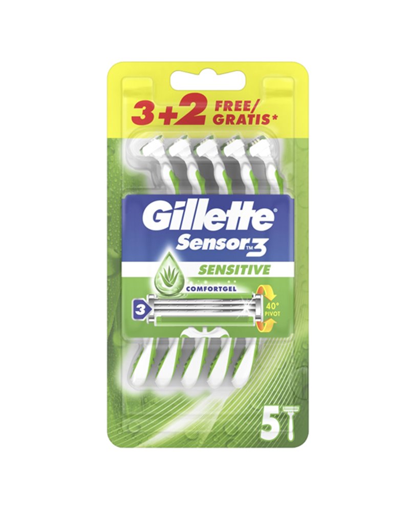 Gillette Sensor 3 Sensitive - usagetta 3+2pz