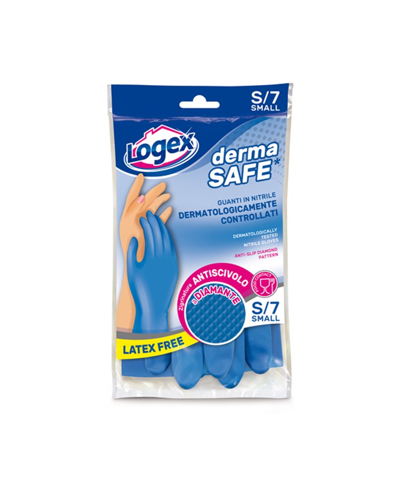 Guanti in nitrile DERMASAFE tg. S Blu Guanti in nitrile DERMASAFE tg. S Blu