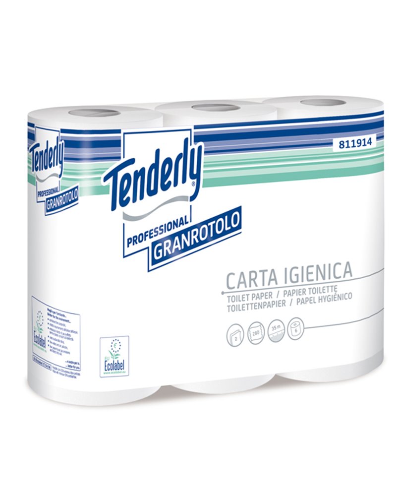 Pacco 6 rotoli Carta Igienica 300 strappi Tenderly