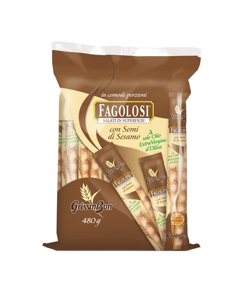 Grissini Fagolosi con semi di sesamo multipack 480gr (40 monoporzioni)