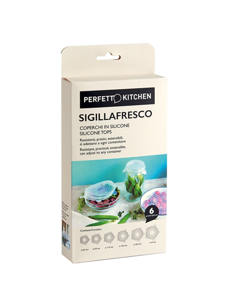 Set 6 Coperchi in silicone Sigillafresco Perfetto