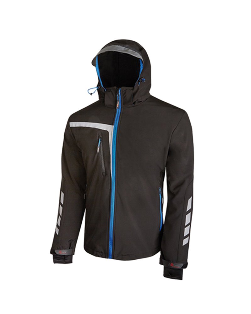 Giacca softshell Quick nero/blu Taglia M U-Power