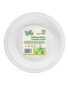 25 Piatti fondi Ã˜220mm BIODEGRADABILI Mater-bi Dopla Green art. 40004
