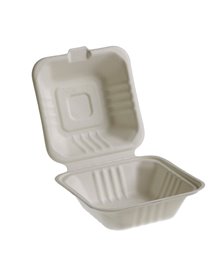 50 Vaschette Hamburger box 15x15cm Take away BIO Leone