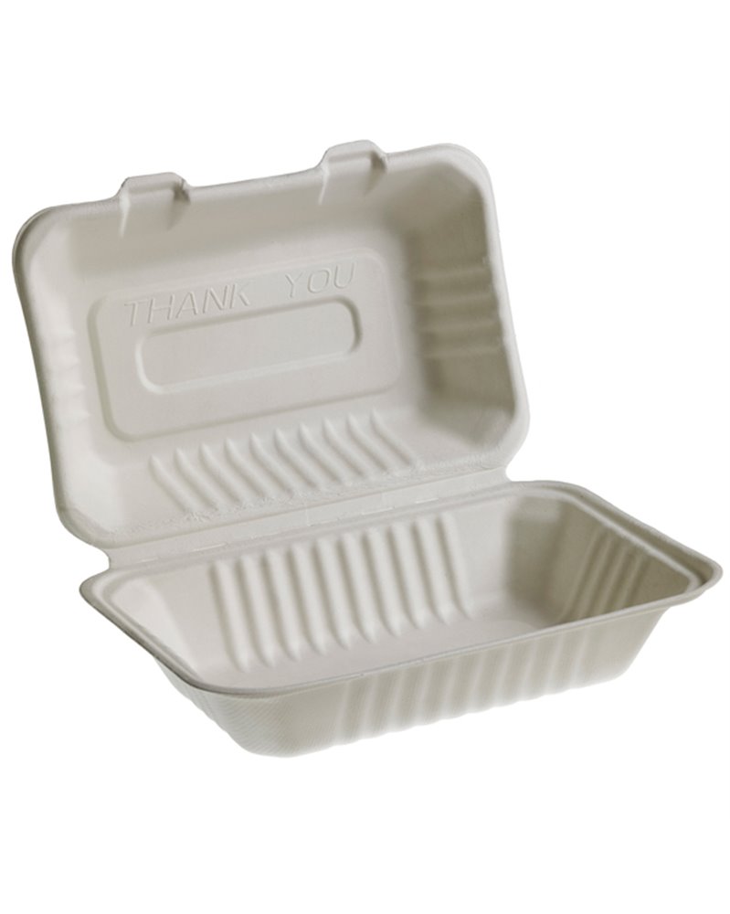 50 Vaschette Sandwich box 23x15cm Take away BIO Leone