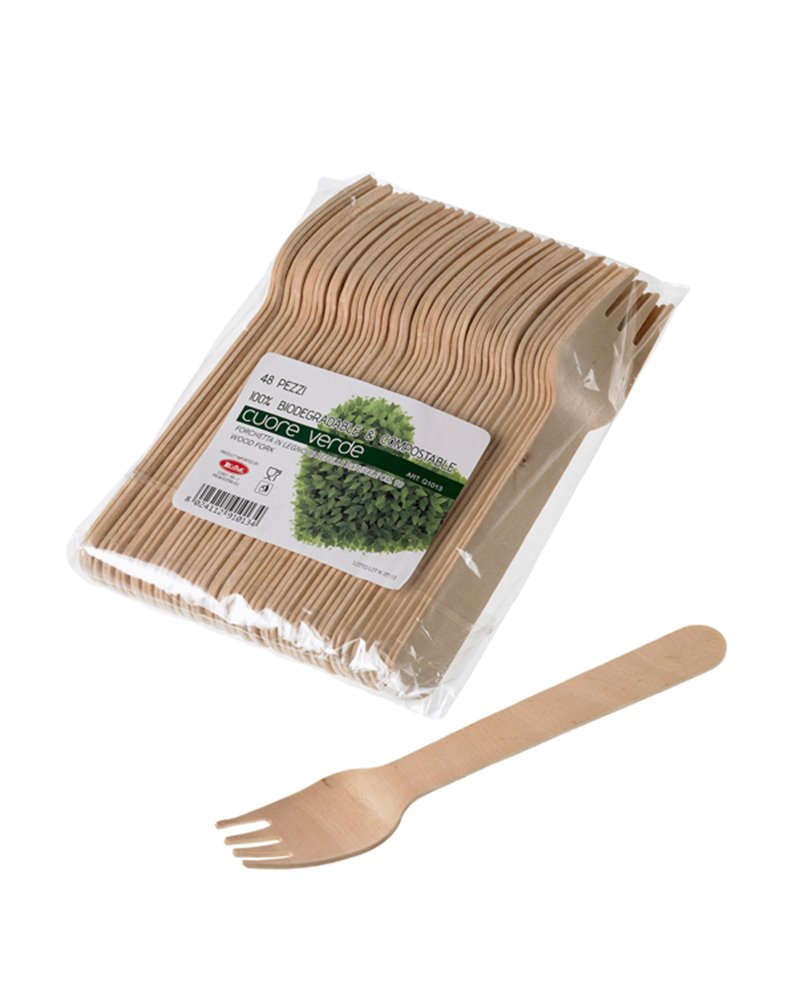 48 Forchette in legno 16cm Leone