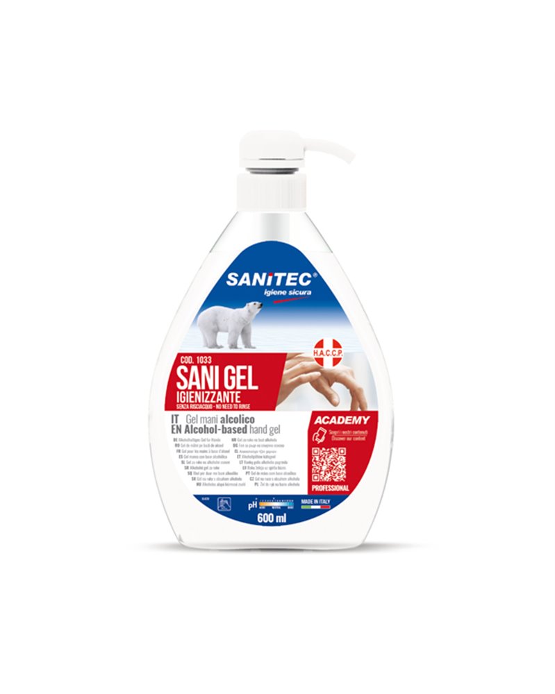 SANI GEL igienizzante mani 600ml in dispenser Sanitec