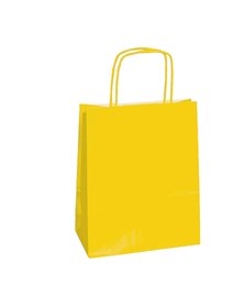 25 SHOPPERS CARTA KRAFT 22X10X29CM TWISTED GIALLO