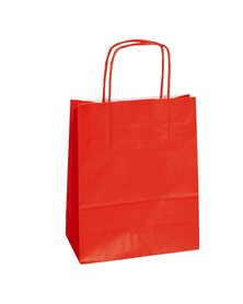 25 SHOPPERS CARTA KRAFT 22X10X29CM TWISTED ROSSO