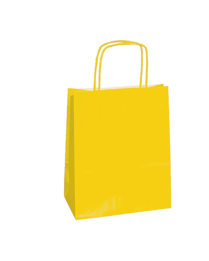 25 SHOPPERS CARTA KRAFT 45X15X50CM TWISTED giallo