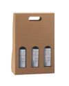 SCATOLA 3 BOTTIGLIE 270x90x385mm ONDA AVANA