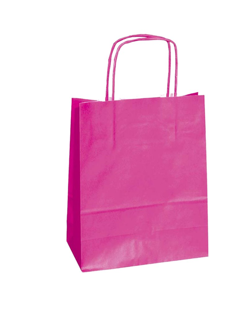 25 SHOPPERS CARTA KRAFT 22X10X29CM TWISTED MAGENTA