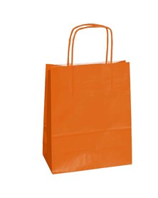 25 SHOPPERS CARTA KRAFT 22X10X29CM TWISTED ARANCIO