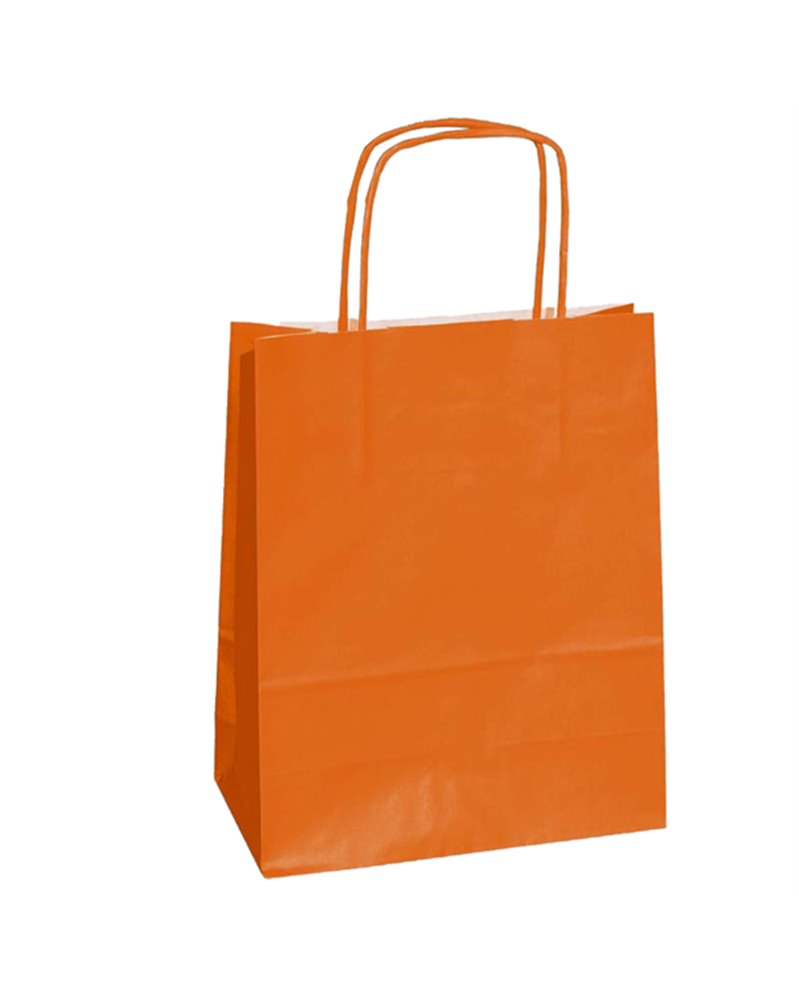 25 SHOPPERS CARTA KRAFT 22X10X29CM TWISTED ARANCIO