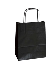 25 SHOPPERS CARTA KRAFT 22X10X29CM TWISTED NERO