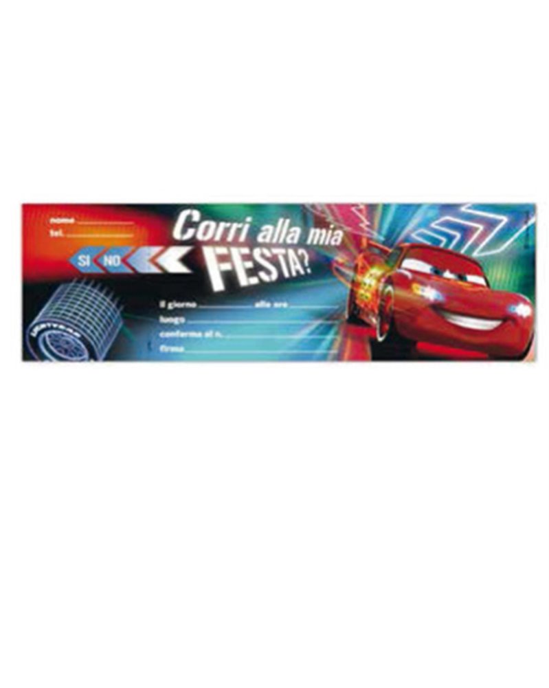 BLOCCHETTO 10 INVITI ALLA FESTA CARS 2 DISNEY SADOCH