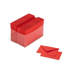 SCATOLA 100 CARTONCINI 200gr + 100 BUSTE 90gr ROSSO FORMATO 9 FAVINI
