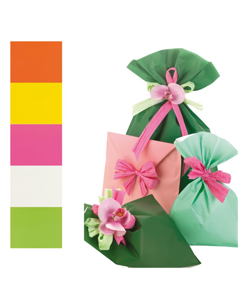 100 BUSTE REGALO IN PPL PERLA MAT 16x25cm assortimento 5 colori