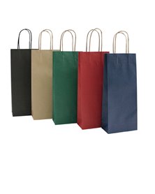 20 SHOPPERS CARTA BIOKRAFT 14X9X38CM PORTABOTTIGLIE ROSSO