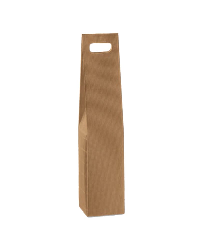 SCATOLA 1 BOTTIGLIA 90x90mm H 370mm ONDA AVANA