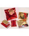 50 BUSTE REGALO IN PPL METAL LUCIDO 16x21+4cm ORO con patella adesiva